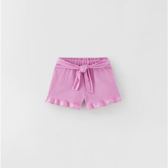 Zara Other - Zara Linen Blend Sash Shorts